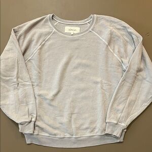 The GREAT. prairie sky shrunken sweatshirt 2 M cotton light dusty blue USA